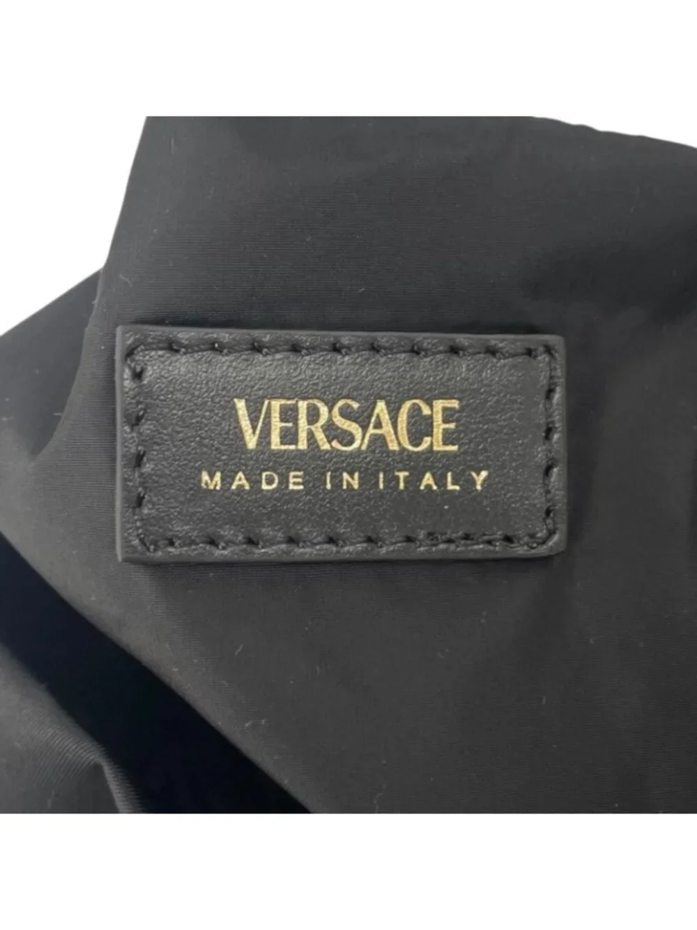 Versace Nylon Backpack Cowhide Black Medusa